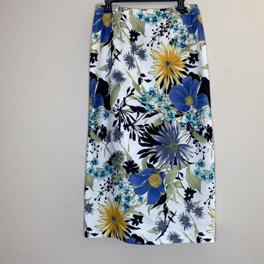 Talbots Linen Floral Skirt